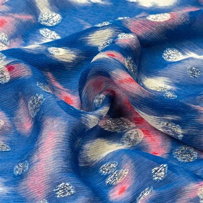 Gearrthóg síoda Fabraic mhiotalacha Jaquard